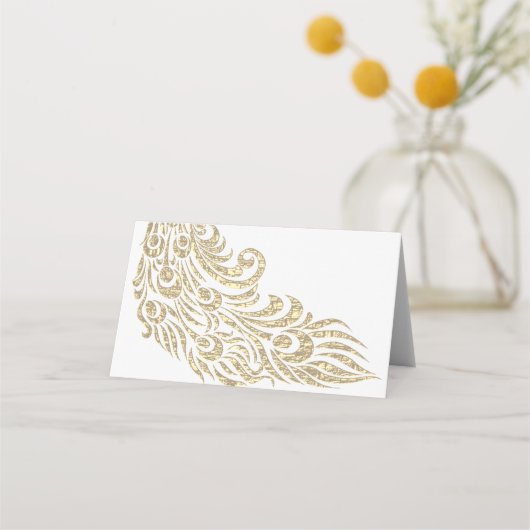 Peacock Design Blank Table Name Card (Achterkant)