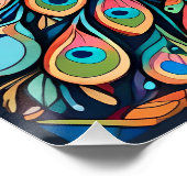Peacock design, eigentijdse stijl, veelkleurig perfect poster (Hoek)