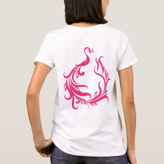 Peacock Design T-shirt blanc pour femmes (Dos)