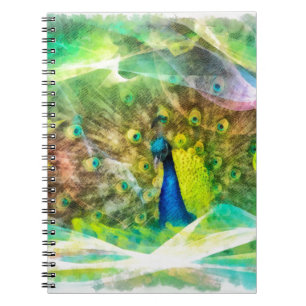 Peacock Digital Painting Notitieboek