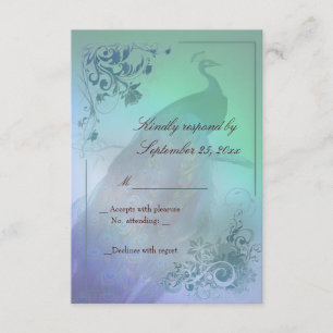 Peacock diy RSVP Card sjabloon