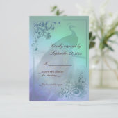 Peacock diy RSVP Card sjabloon (Staand voorkant)