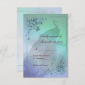 Peacock diy RSVP Card sjabloon (Voorkant / Achterkant)