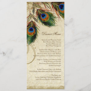 Peacock-doether Elegant Navy Dinner Menu