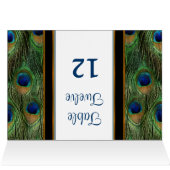 Peacock-doezelbruiloft - Tafelnummer (Binnen Horizontaal (Boven))
