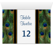 Peacock-doezelbruiloft - Tafelnummer (Binnen Horizontaal (Onder))