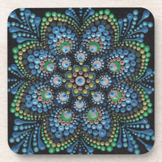 Peacock Dot Mandala Bier Onderzetter