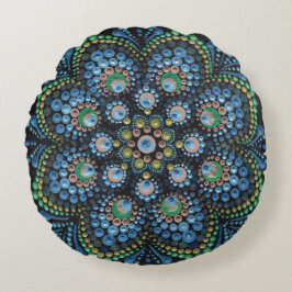 Peacock Dot Mandala Sierkussen Rond Kussen
