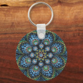 Peacock Dot Mandala Sleutelhanger (Achterkant)
