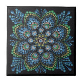Peacock Dot Mandala Tile Tegeltje (Voorkant)