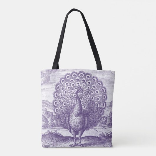 Peacock, een , grote canvas tas (Achterkant)