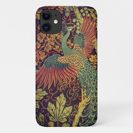 Peacock eikenblad bloemenjacquard elegant bruin bl Case-Mate iPhone case (Achterkant)
