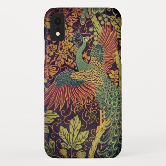 Peacock eikenblad Victoriaans jacquard bruin blauw Case-Mate iPhone Case (Achterkant)