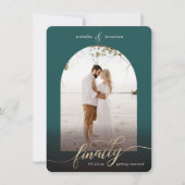 Peacock eindelijk getrouwd en venster foto save the date (Voorkant)