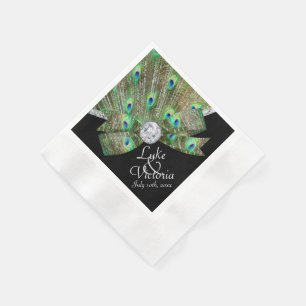 Peacock Elegance & Diamonds Wedding Servetten
