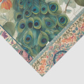 Peacock Elegant Botanische Ephemera Paar Decoupage Tissuepapier (Detail)