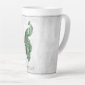 Peacock Elégant Vert Personnalisé Latte Mug (Angle droit)