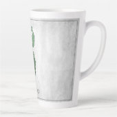Peacock Elégant Vert Personnalisé Latte Mug (Droite)