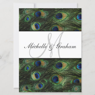 Peacock Elegant Wedding-uitnodiging Kaart