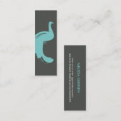 PEACOCK en AQUA Carte de visite mince (Devant / Derrière)