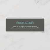 PEACOCK en AQUA Carte de visite mince (Dos)