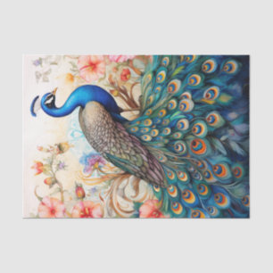 Peacock en Bloemen Decoupage Tissue Paper Tissuepapier