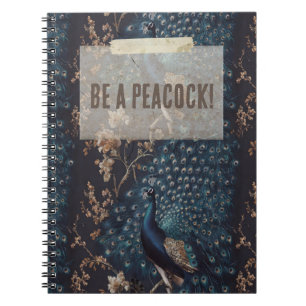 Peacock en botanisch patroon Wees een pauw Notitieboek