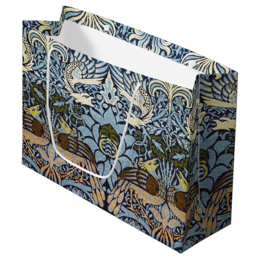 Peacock en Dragon, William Morris Large Gift Bag Groot Cadeauzakje (Voorkant Gekanteld)