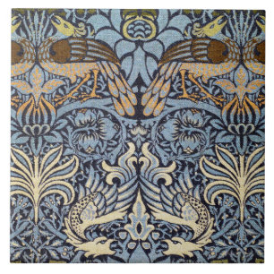 Peacock en Dragon, William Morris Tegeltje
