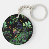  Peacock en  Floral Sleutelhanger (Achterkant)