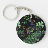  Peacock en  Floral Sleutelhanger (Voorkant)