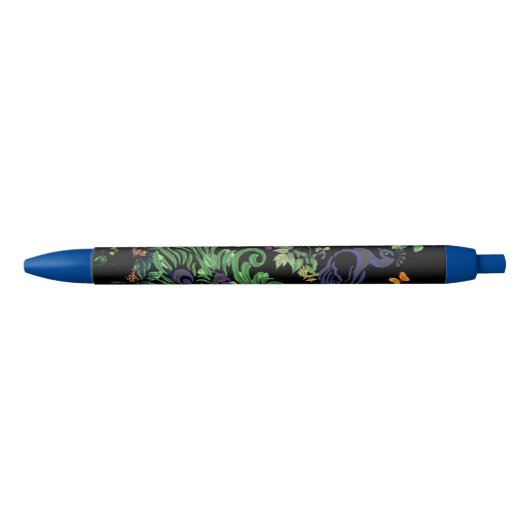  Peacock en  Floral Zwarte Inkt Pen (Voorkant)