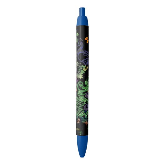  Peacock en  Floral Zwarte Inkt Pen (Voorkant Verticaal)