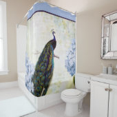 Peacock en hydrangea douchergordijn Douchegordijn (In situ)