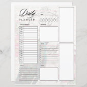 Peacock en lente bloemen dagelijkse planner (Voorkant / Achterkant)