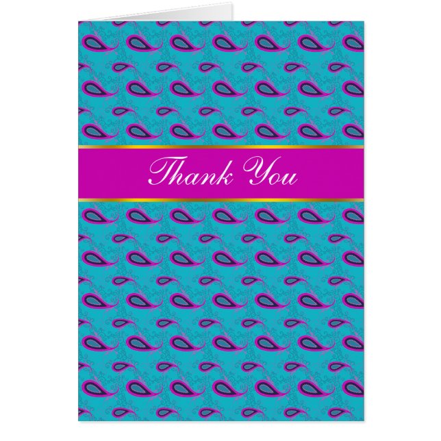 Peacock en Magenta Paisley Patroon (Voorkant)