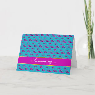 Peacock en Magenta Paisley Patroon Aankondiging