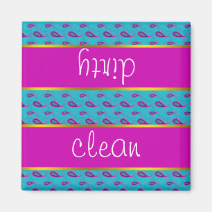 Peacock en Magenta Paisley Patroon Magneet