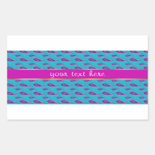 Peacock en Magenta Paisley Patroon Rechthoekige Sticker