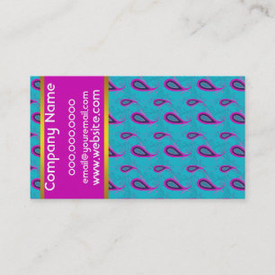 Peacock en Magenta Paisley Patroon Visitekaartje