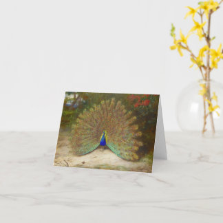 Peacock en Peacock Vlinder, Kunstillustratie Kaart