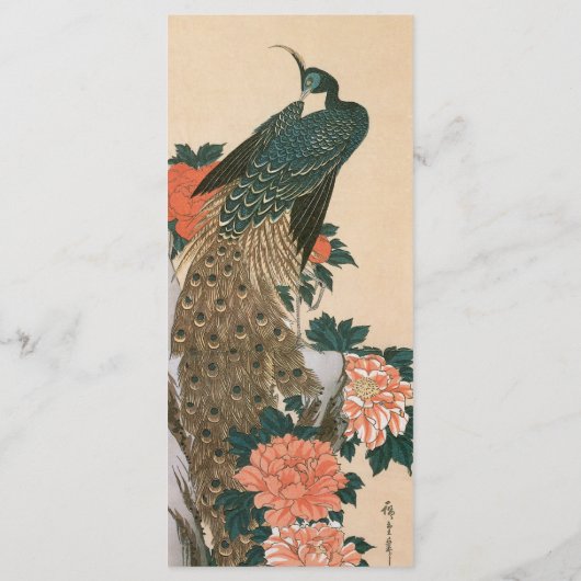 Peacock en pioenen door Hiroshige bruiloft Programma (Achterkant)