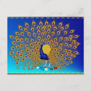Peacock en Rozen Briefkaart