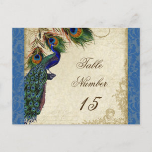Peacock en veren Formele weddenschappen Briefkaart