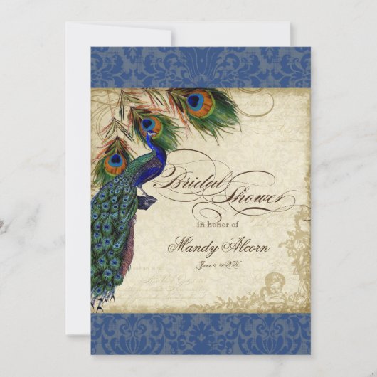 Peacock en Vrijgezellenfeest van de Veren Noviet N Kaart (Voorkant)
