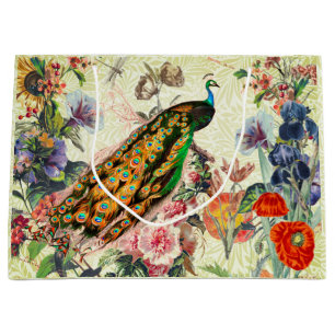 PEACOCK EN WILLIAM MORRIS GIFT BAG GROOT CADEAUZAKJE
