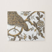 Peacock en witte rozen legpuzzel (Horizontaal)