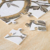 Peacock en witte rozen legpuzzel (Zijkant)