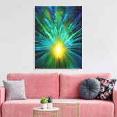 Peacock Energy Frequency Abstract for the Premium Canvas Afdruk (Insitu (Woonkamer))