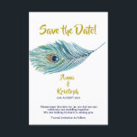 PEACOCK ENREGISTRER LA CARTE DE DATE<br><div class="desc">Un paon classique Enregistrer la carte Date conçue avec amour... </div>